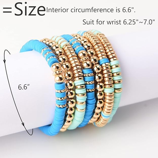 ONE: Premium Handmade New Blue Set 7pcs Bracelet's for Women
