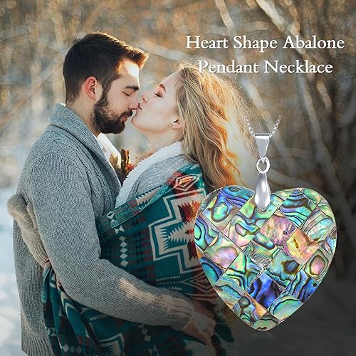 ONE: Handmade Healing Crystal Abalone Shell Pendant Necklace