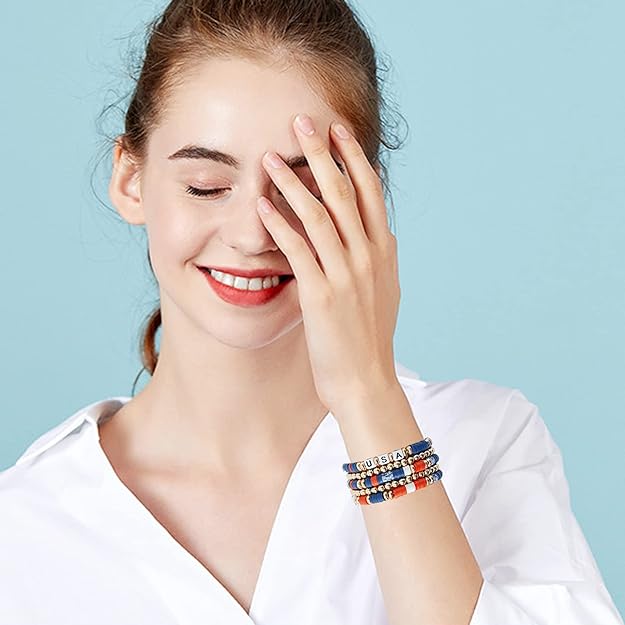 ONE: Premium Handmade New Blue Set 5pcs Bracelet's for Women