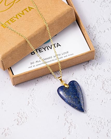 ONE: Handmade Healing Crystal Pendant Necklace, Natural Energy Stone Lapis