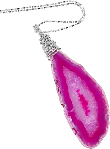 ONE: Handmade Healing Crystal Pendant Necklace, Natural Energy Stone ROSE RED