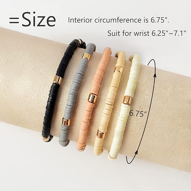 ONE: Premium Handmade New Lite Brown Set 5pcs Bracelet's for Women