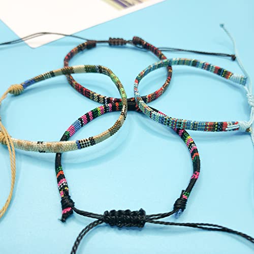 ONE: Premium 5 Pcs Bracelet Men Women, Bracelets For Men, Handmade Ankle or Wrist Bracelet Adjustable, Waterproof for Men Women