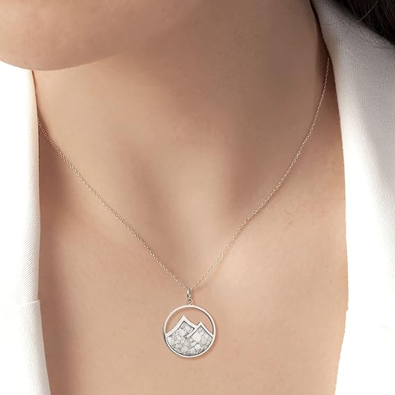 ONE: Turquoise Mountain Howlite Stainless Steel Pendant Necklace