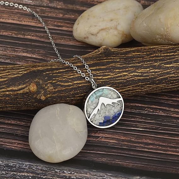 ONE: Turquoise Mountain Howlite Stainless Steel Pendant Necklace