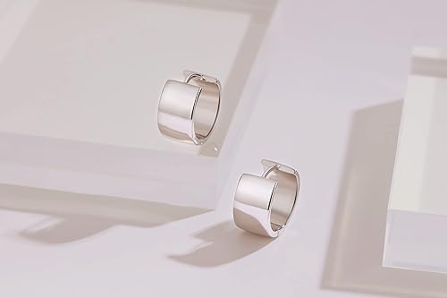 ONE: Thick Hoops Earrings Sterling Silver 925 Sterling Silver 14K Gold Plated Jewelry CZ