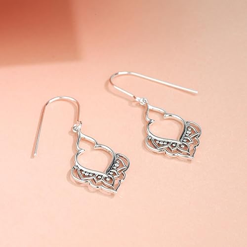 ONE PAIR:  Hoop Earrings Genuine 925 Sterling Silver   Dangle Earrings