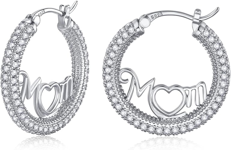 ONE: 925 Sterling Silver Post Hoop Earrings 14K Gold Plated Jewelry CZ
