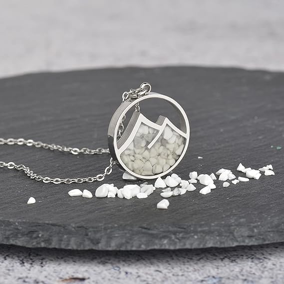 ONE: Turquoise Mountain Howlite Stainless Steel Pendant Necklace