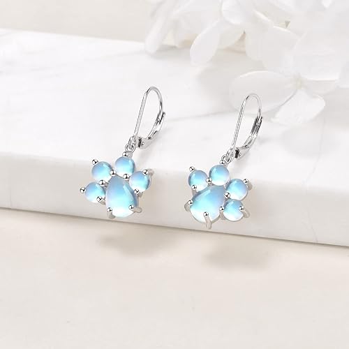 ONE PAIR:  Hoop Earrings Genuine 925 Sterling Silver Style: Lever back Paw Earrings