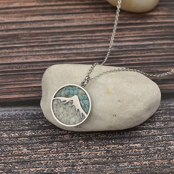 ONE: Turquoise Mountain Howlite Stainless Steel Pendant Necklace