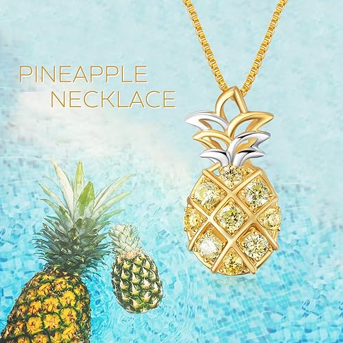 0NE:  Necklace and Earrings Set Genuine 925 Sterling Silver Style: Pineapple