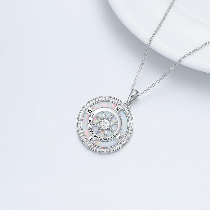 ONE: The Compass Opal Pendant Necklace Jewelry