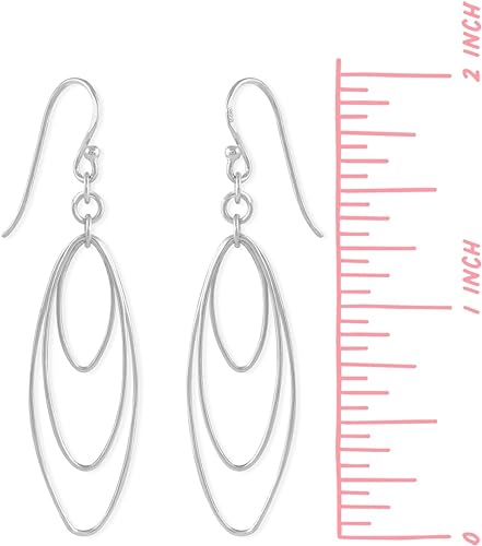 ONE PAIR:  Hoop Earrings Genuine 925 Sterling Silver