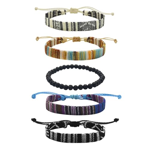 ONE: Premium 5 Pcs Bracelet Men Women, Bracelets For Men, Handmade Ankle or Wrist Bracelet Adjustable, Waterproof for Men Women