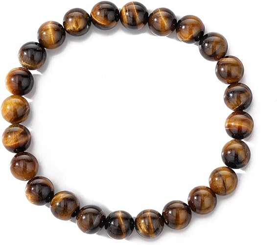 THREE: 3 HANDMADE Bracelets Matte Natural Lava Rock Volcanic Stone Beads Elastic Stretch Tiger Eye