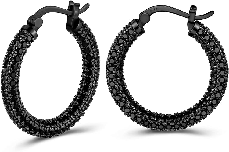 ONE:  ONE: 925 Sterling Silver Post Hoop Earrings 14K Gold Plated Jewelry CZ