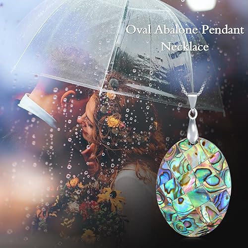 ONE: Handmade Healing Crystal Abalone Shell Pendant Necklace