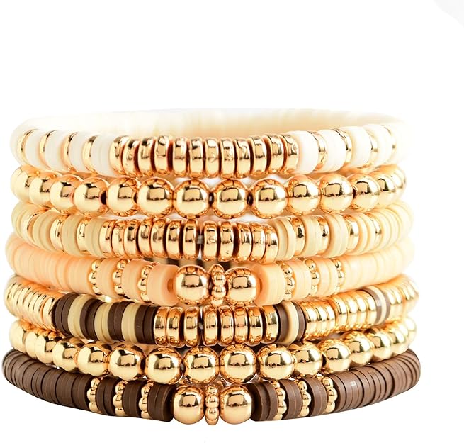 ONE: Premium Handmade New Tan Set 7pcs Bracelet's for Women