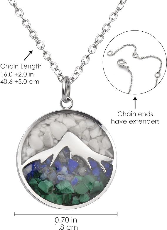 ONE: Turquoise Mountain Howlite Stainless Steel Pendant Necklace