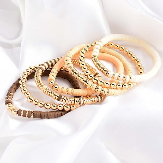 ONE: Premium Handmade New Tan Set 7pcs Bracelet's for Women