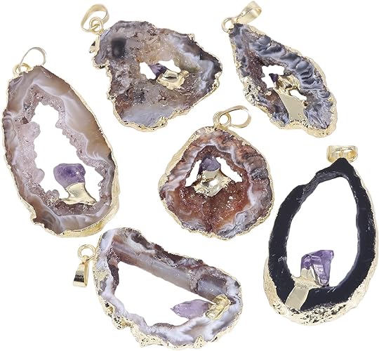 ONE: Handmade Healing Crystal Pendant Necklace, Natural Energy Stone Natural Agate