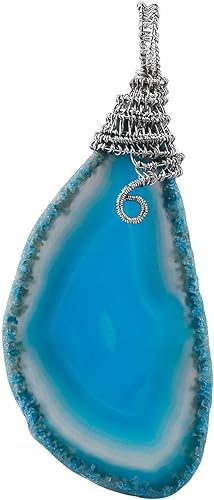 ONE: Handmade Healing Crystal Pendant Necklace, Natural Energy Stone BLUE