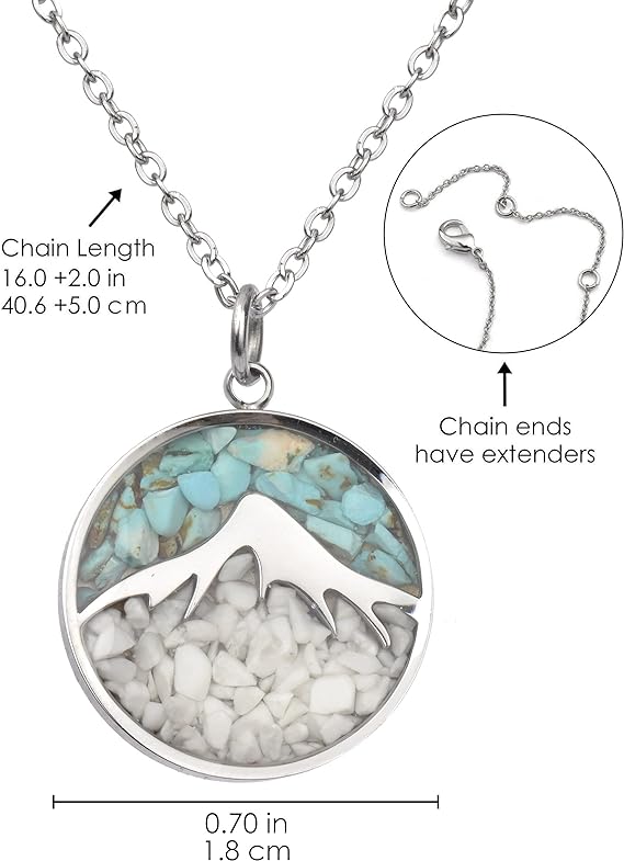 ONE: Turquoise Mountain Howlite Stainless Steel Pendant Necklace