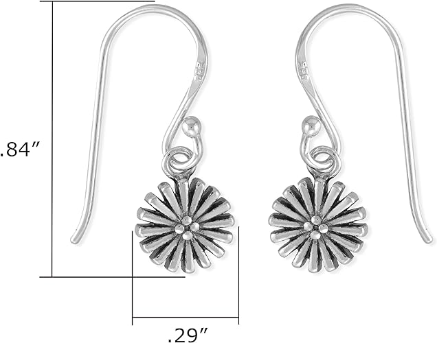 ONE PAIR:  Hoop Earrings Genuine 925 Sterling Silver   Dangle Earrings