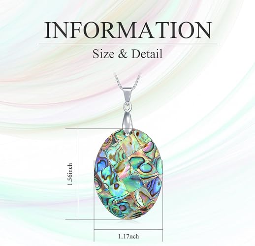 ONE: Handmade Healing Crystal Abalone Shell Pendant Necklace