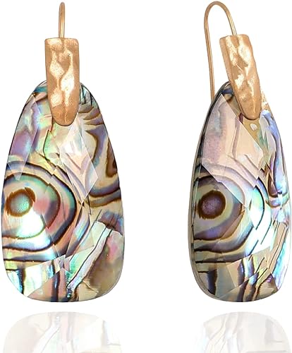 ONE PAIR:  Teardrop Abalone Earrings