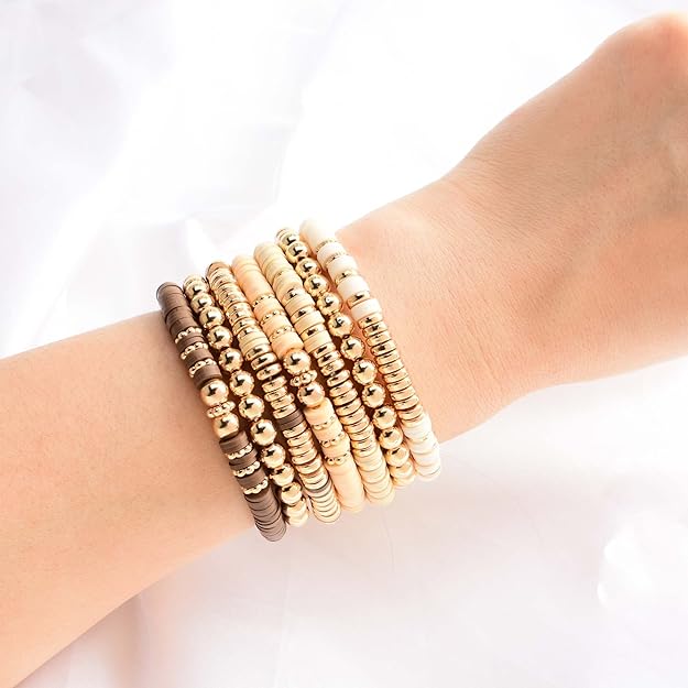 ONE: Premium Handmade New Tan Set 7pcs Bracelet's for Women