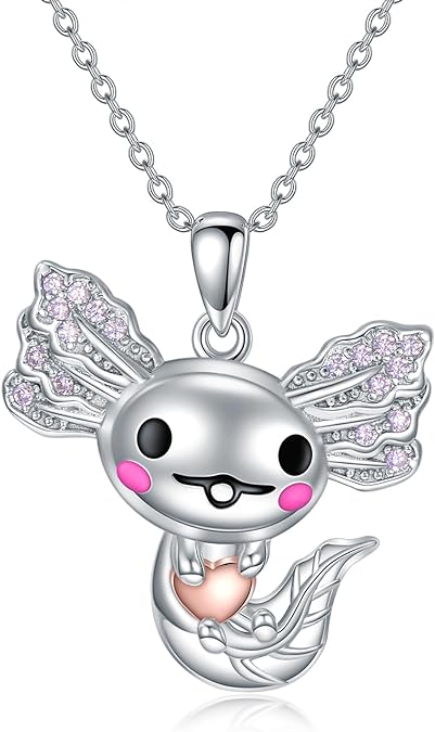 ONE :💎The Smile Axolotl is an amazing animal  Pendant Necklace Fine Jewelry 💎