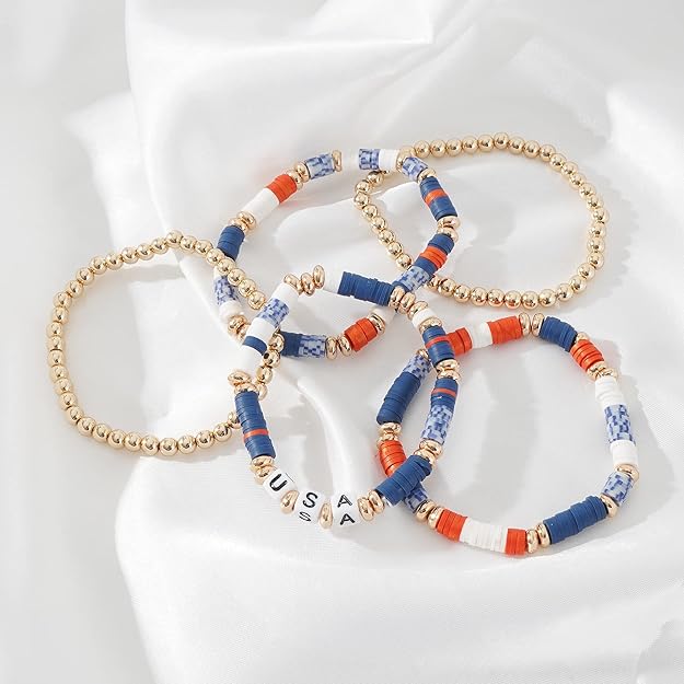 ONE: Premium Handmade New Blue Set 5pcs Bracelet's for Women