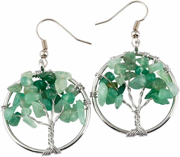 ONE Pair:  Tree of Life Earrings, 925 Sterling Silver Plated Drop Dangle Earrings