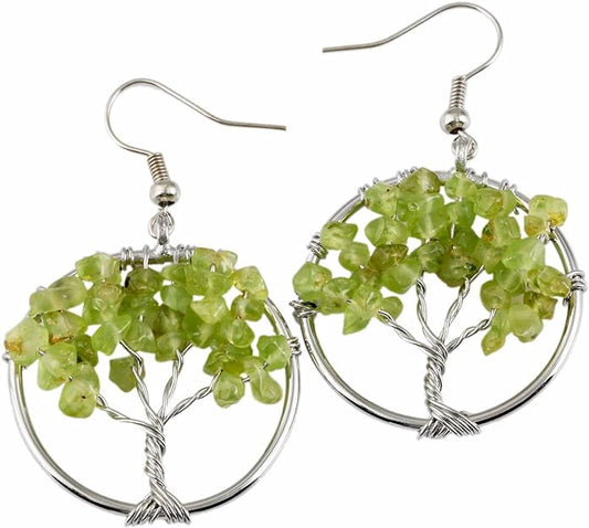 ONE Pair:  Tree of Life Earrings, 925 Sterling Silver Plated Drop Dangle Earrings