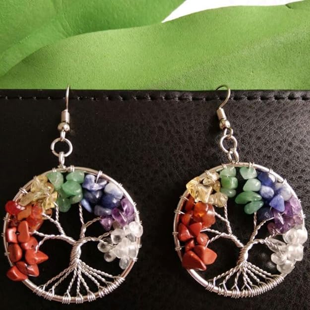 ONE Pair:  Tree of Life Earrings, 925 Sterling Silver Plated Drop Dangle Earrings