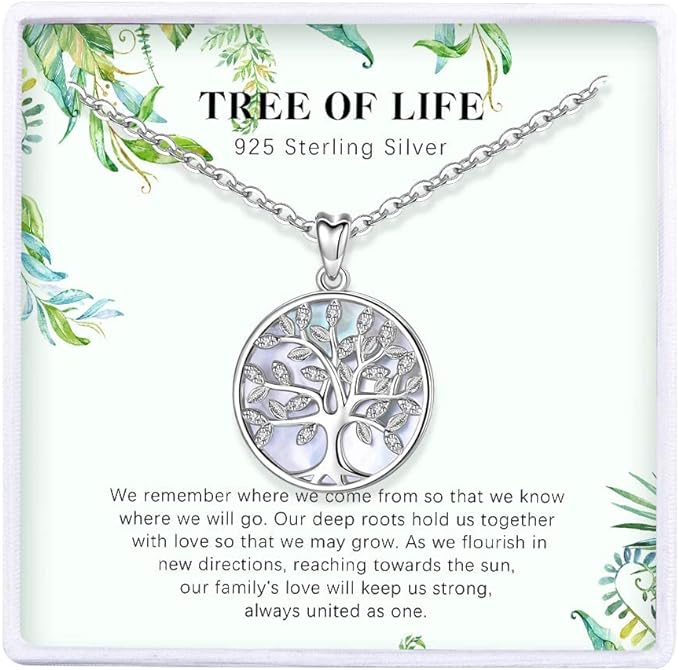 ONE :💎Mother of Pearl Tree Pendant Necklace Fine Jewelry 💎