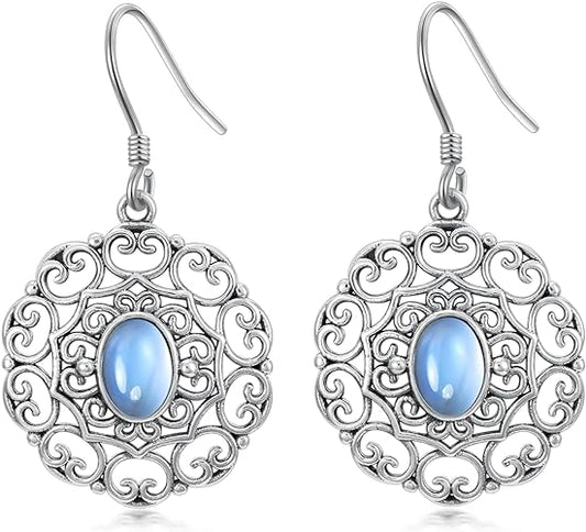 ONE:  LOVE DROP Earrings Color: Moonstone Dangle Earrings 925 Sterling Silver