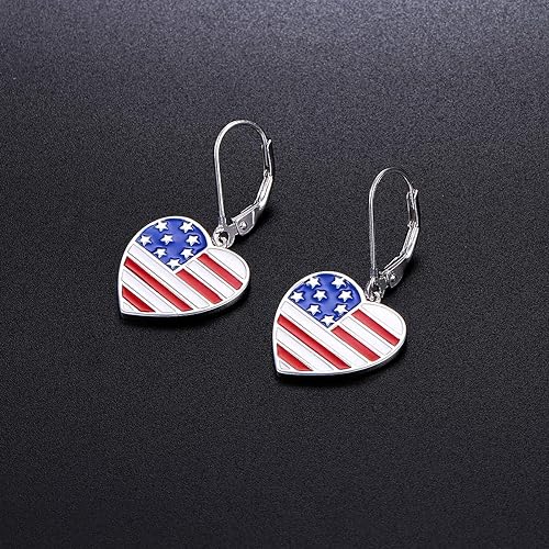 ONE: Style: FLAG LEVER BACK Earrings 925 Sterling Silver
