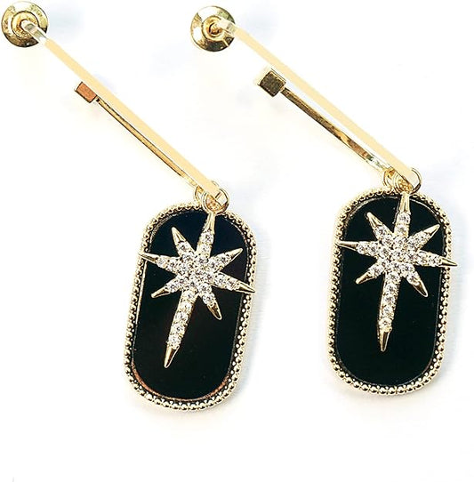 ONE PAIR: Crystal Multi Gold/Silver  Dangle Earrings  Statement Jewelry