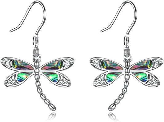 ONE: Dragonfly Dangle Drop Earrings  925 Sterling Silver