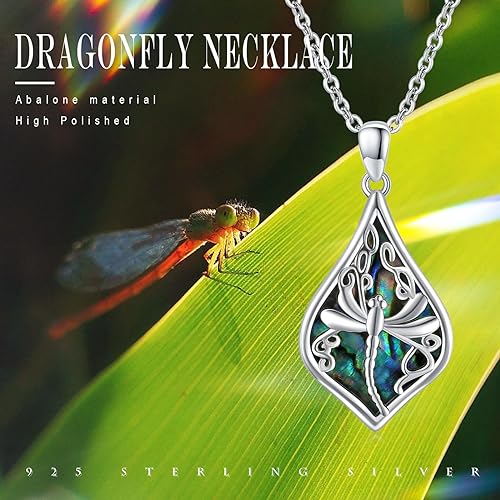 ONE: Dragonfly Dangle Necklace: 925 sterling silver