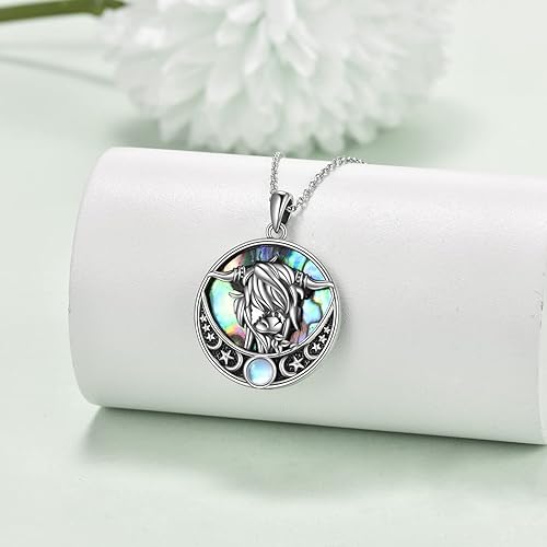 ONE :💎Highland Cow Pendant Necklace Fine Jewelry 💎