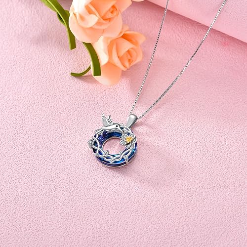 ONE :💎Hummingbirds Pendant Necklace Fine Jewelry 💎