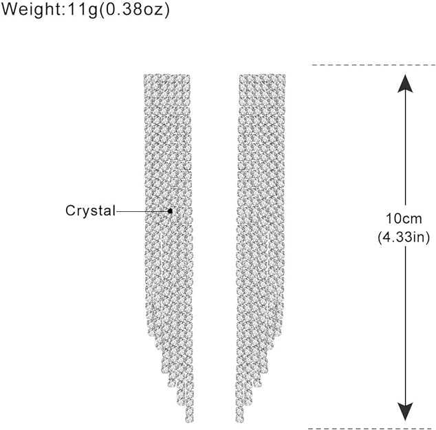 ONE PAIR: Crystal Multi Gold/Silver Rhinestone Chandelier Wedding Bridal Dangle Earrings