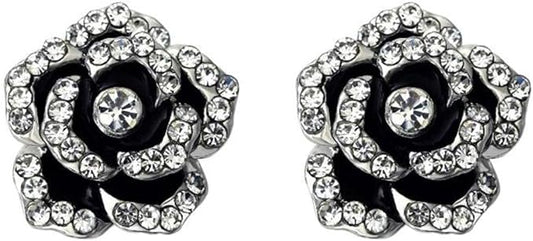 ONE PAIR: Rhinestone Crystal Flower Stud Earrings for Women