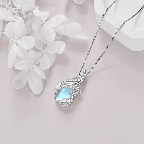 ONE :💎Phoenix Moonstone Pendant Necklace Fine Jewelry 💎