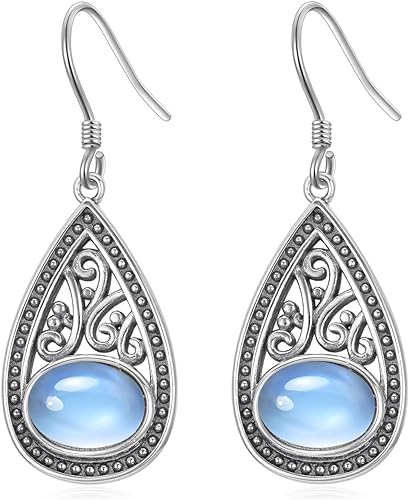 ONE:  Infinity Earrings Color: Moonstone Dangle Earrings 925 Sterling Silver