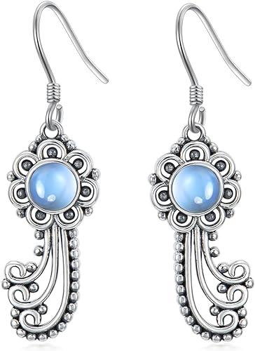 ONE:  Falling Stars Earrings Color: Moonstone Dangle Earrings 925 Sterling Silver